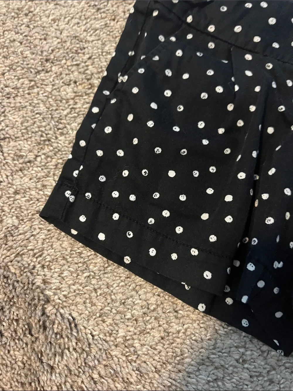 GAP Black Shorts with White Polka Dots